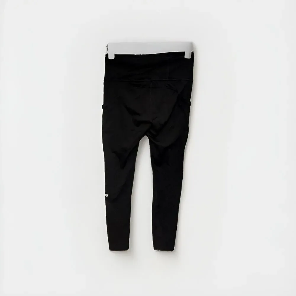 Lululemon Fast & Free 7/8 Tight II 25” Black Nulux Leggings Womens 6 Pockets